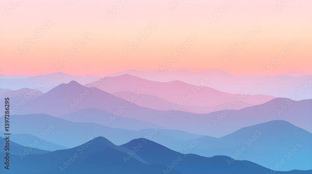 Serene Vertical Landscape Background in Warm Pinks and Blues Serene Vertical Landscape Background in Warm Pinks and Blues