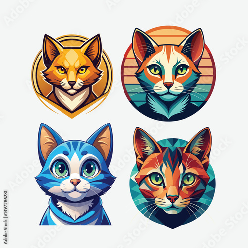 cat on white background pet