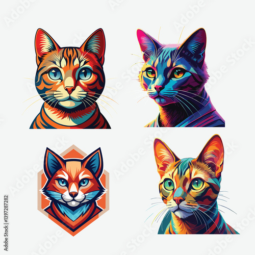 cat on white background pet