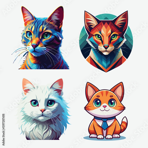 cat on white background pet