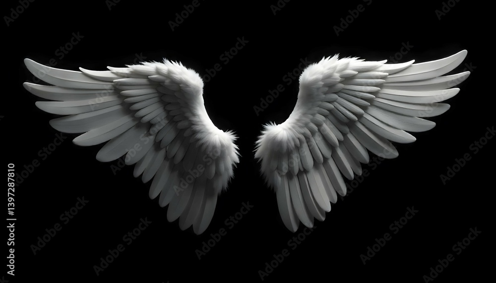 Obraz premium Majestic Pair of Angelic Wings, Digitally Created