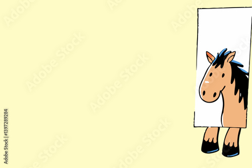 Illustration of a horse. Zodiac sign. Horse riding. Horse racing.