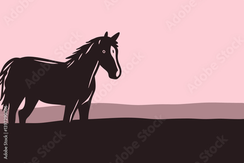 Illustration of a horse. Zodiac sign. Horse riding. Horse racing.