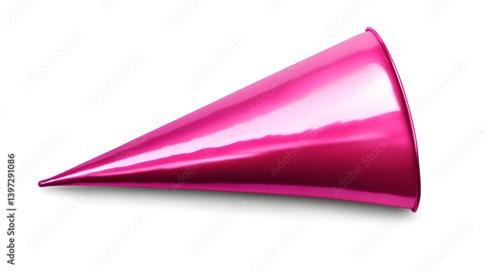 Shiny Pink Birthday Hat Isolated on White Background for Celebrations Shiny Pink Birthday Hat Isolated on White Background for Celebrations