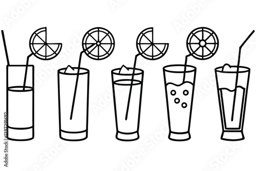 Tom Collins drink clipart perfect for print design