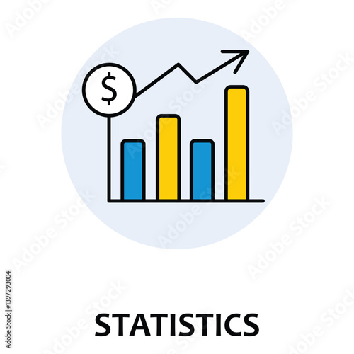 Statistics Data Chart Graph Vector Icon design