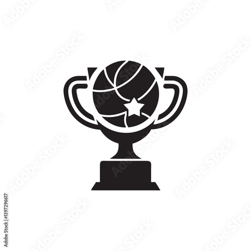 Black Winner Trophy Silhouette – Vector Design



