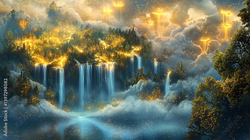 sunset in the forest