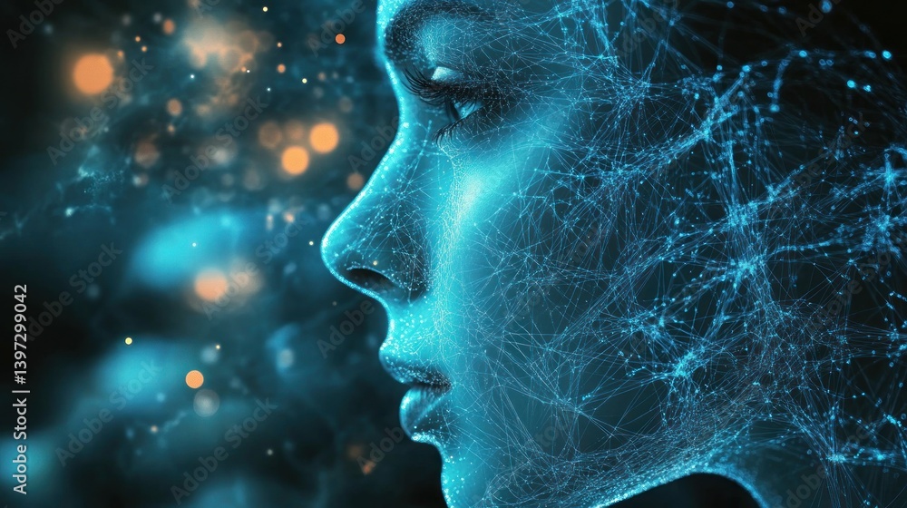 Digital Woman: Abstract Portrait of Artificial Intelligence Digital Woman: Abstract Portrait of Artificial Intelligence
