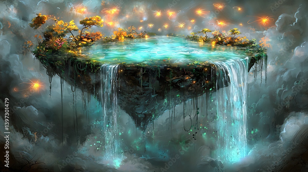fountain in the night