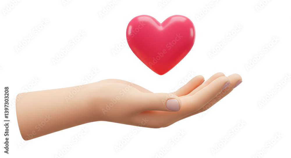 Isolated Hand with Heart Isolated Hand with Heart