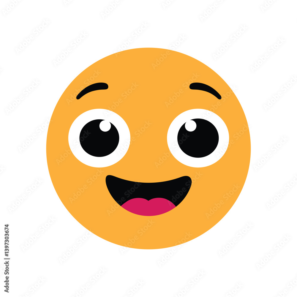 happy smiling face vector. Happy face Emoji simple vector.