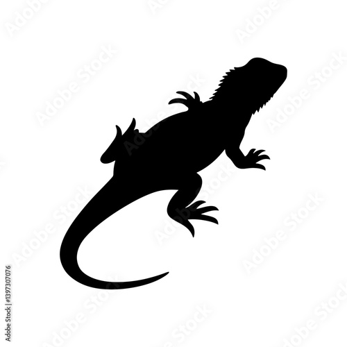 Australian lizard silhouette vector flat illustration design.