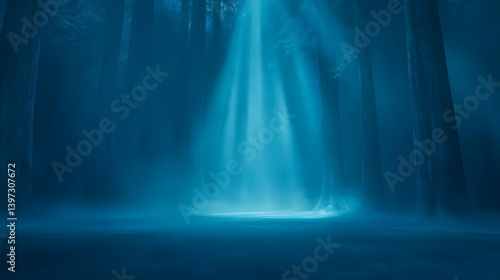 Mesmerizing Abstract Winter Forest with Enigmatic Light Rays
