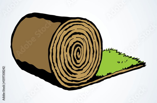 Carpet roll. Vector drawing icon