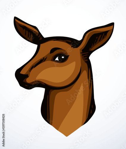 Beautiful noble deer. Vector drawing