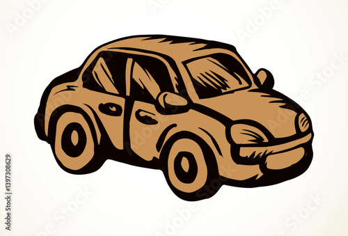 Toy Car. Vector drawing icon