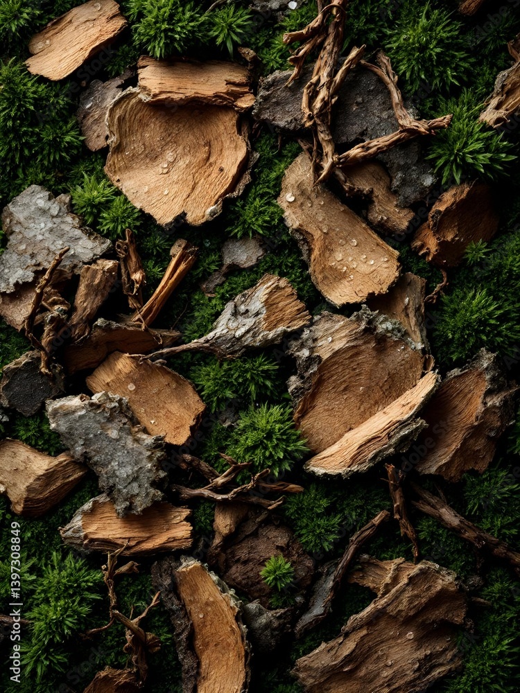 Natural Textures: Tree Bark with Moss Accents – Cosmetics Products Backgrounds Natural Textures: Tree Bark with Moss Accents – Cosmetics Products Backgrounds