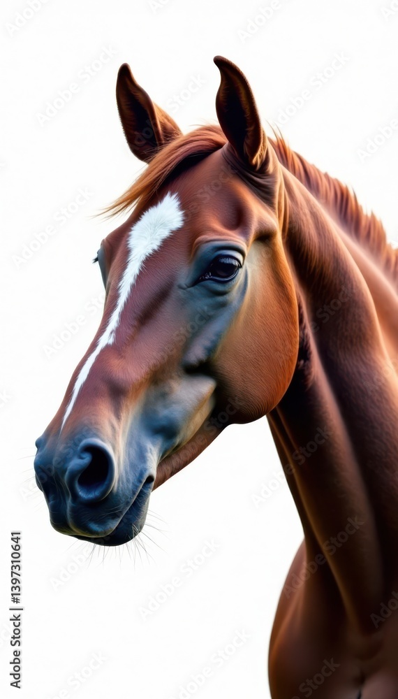 Obraz premium Horse's head against bright white background , animal silhouette, equine