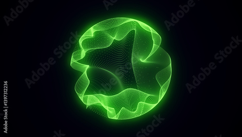 Sci-fi sphere with particles and lines. Concept network connection. Frame sphere. Abstract technology background. 3d rendering.