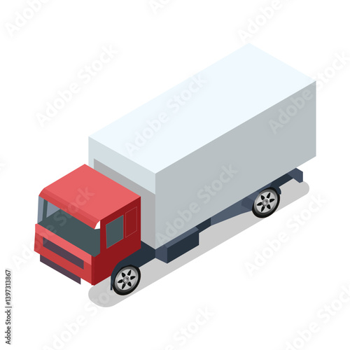 Truck Illustration – Red and White Delivery Vehicle