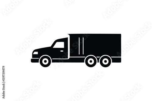 Truck sign icon silhouette on white background