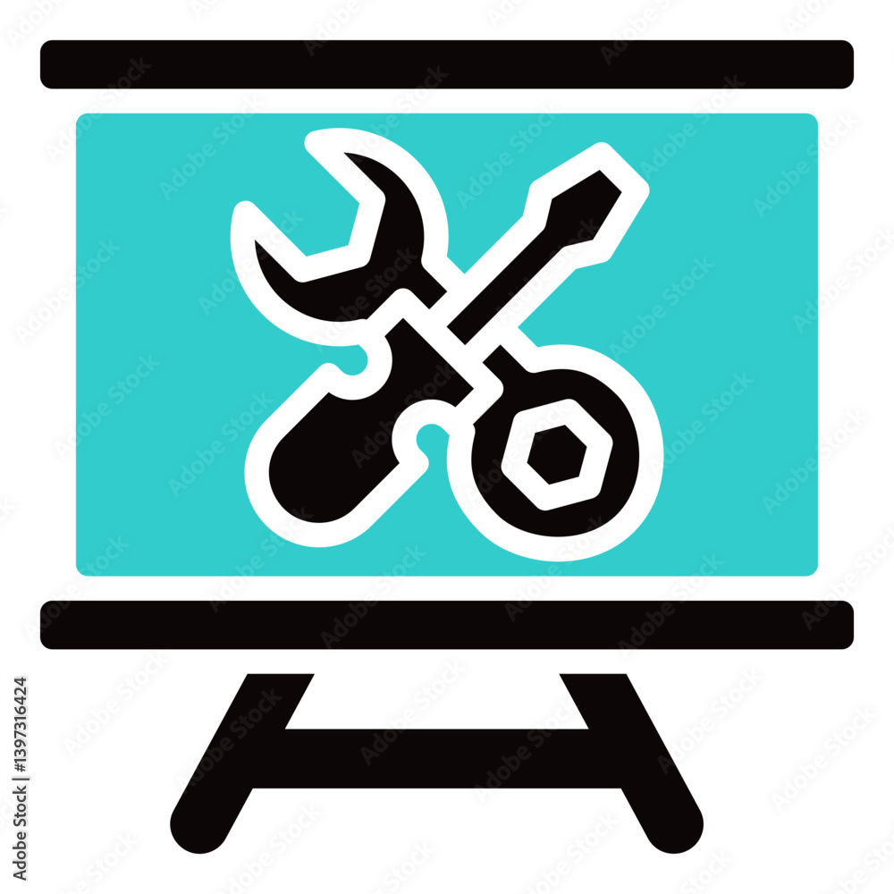 Training, Hybrid work, Display Glyph Dual Tone Design Vector Concept Training, Hybrid work, Display Glyph Dual Tone Design Vector Concept