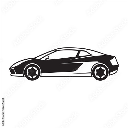 car silhouette illustration Design on a white background
