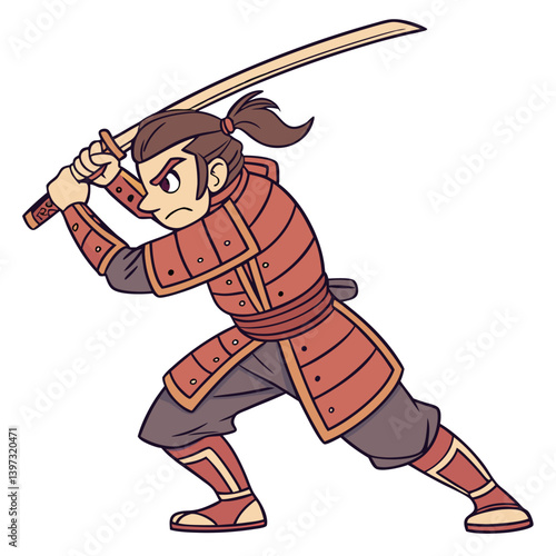 cartoon illustration of a warrior