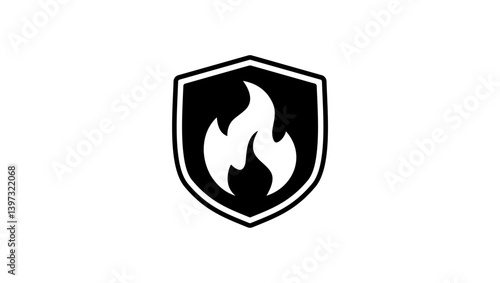 Fire resistant coating , black isolated silhouette