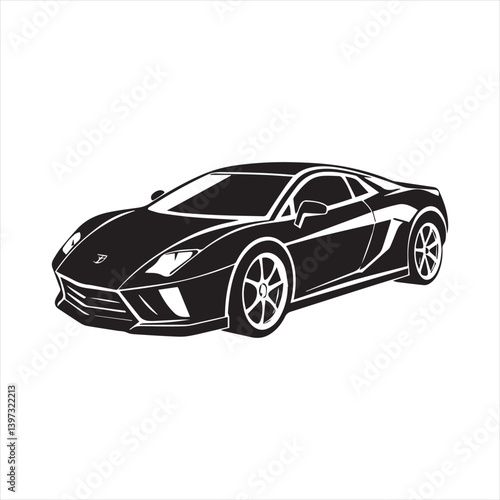 car silhouette illustration Design on a white background