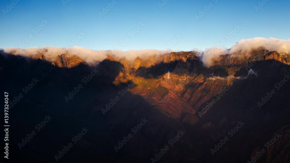 Clouds in the Caldera de Taburiente National Park on La Palma. Clouds in the Caldera de Taburiente National Park on La Palma.