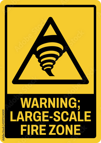 warning safety signs v2 uppercase text_warning ; tornado zone_portrait size a4/a3/a2/a1	  
