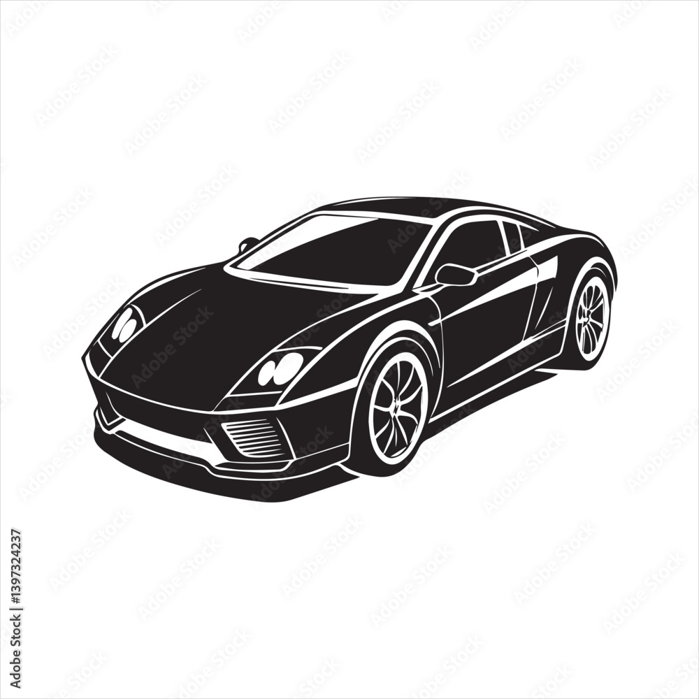 Fototapeta premium car silhouette illustration Design on a white background
