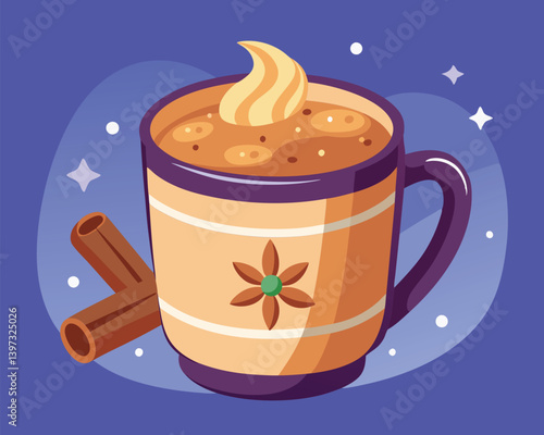 Warm and Cozy Hot Chocolate with Whipped Cream and Cinnamon