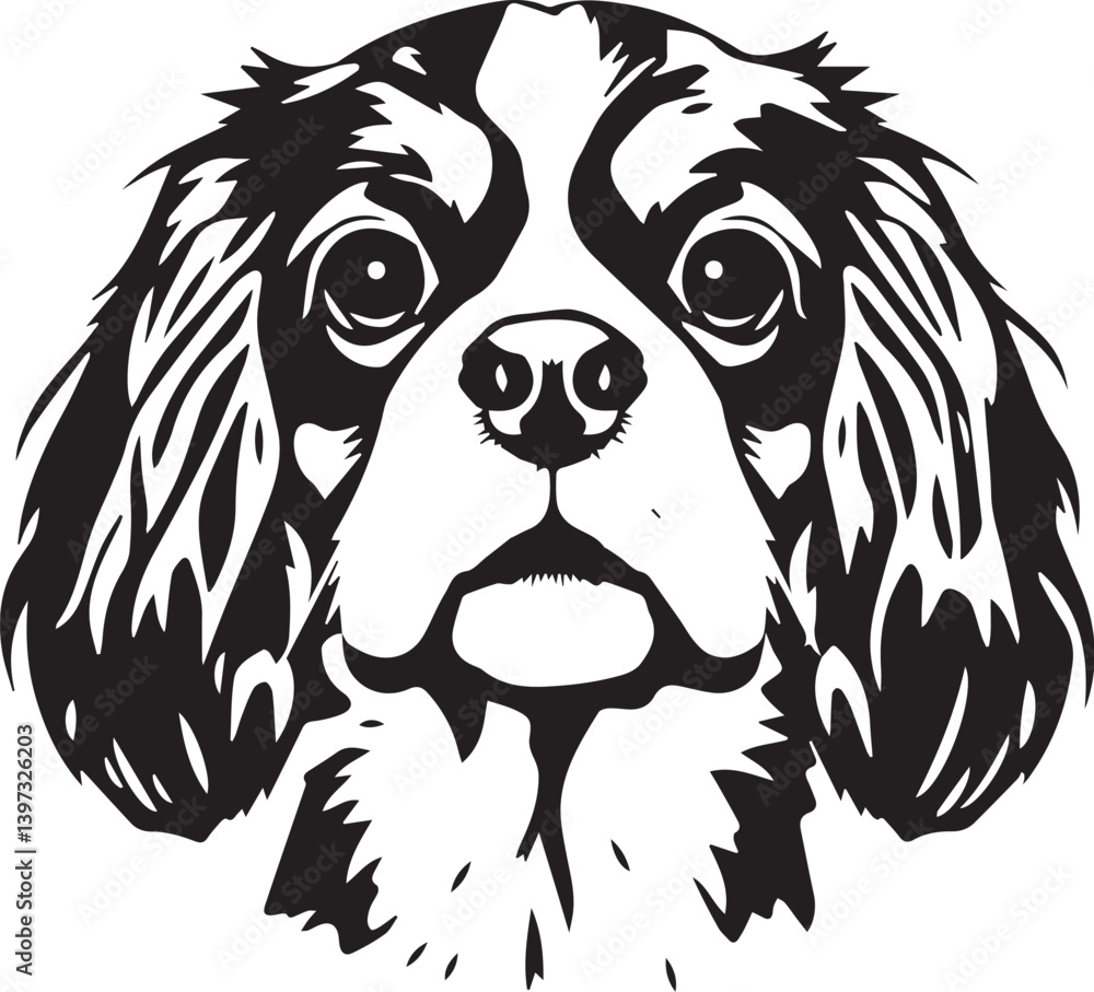 Dog Cavalier King Charles Spaniel. Hand drawn vector illustration Dog Cavalier King Charles Spaniel. Hand drawn vector illustration