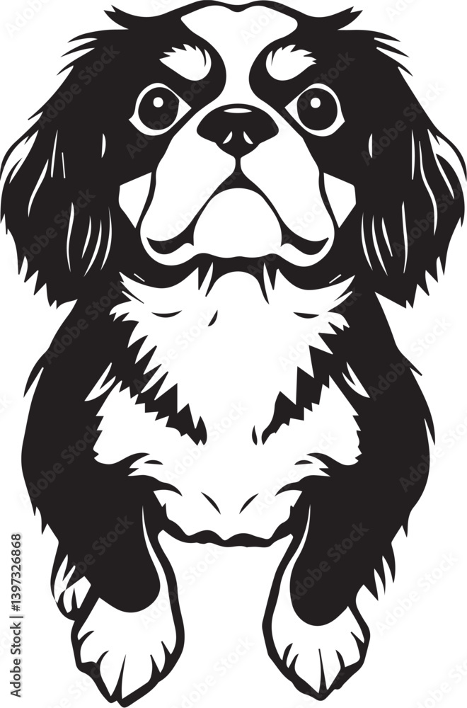 Dog Cavalier King Charles Spaniel. Hand drawn vector illustration Dog Cavalier King Charles Spaniel. Hand drawn vector illustration