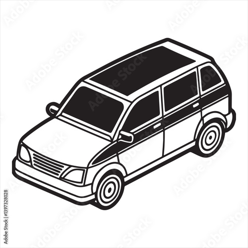 car silhouette illustration Design on a white background