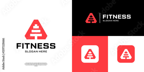 Abstract fitness gym logo design vector.
