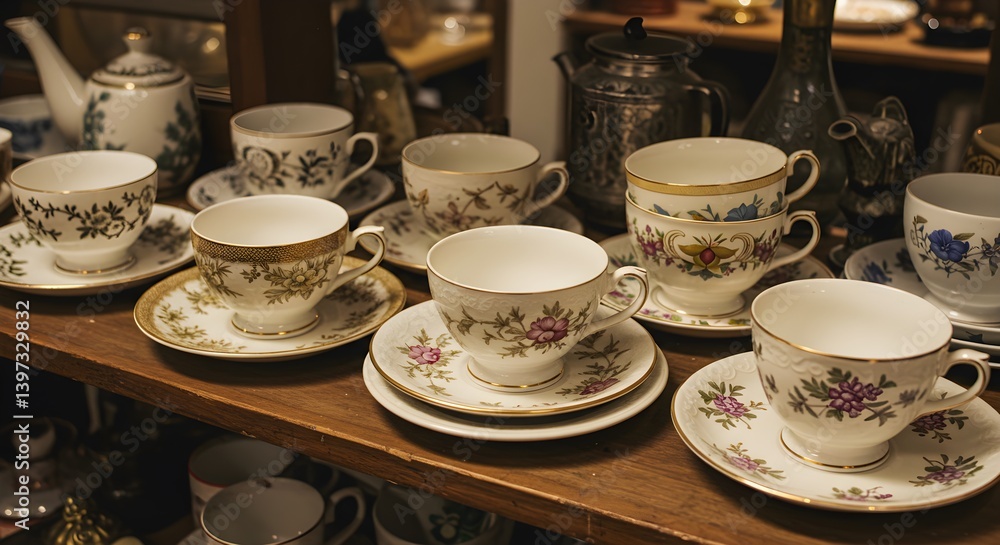 Fototapeta premium coffee cup and teapot
