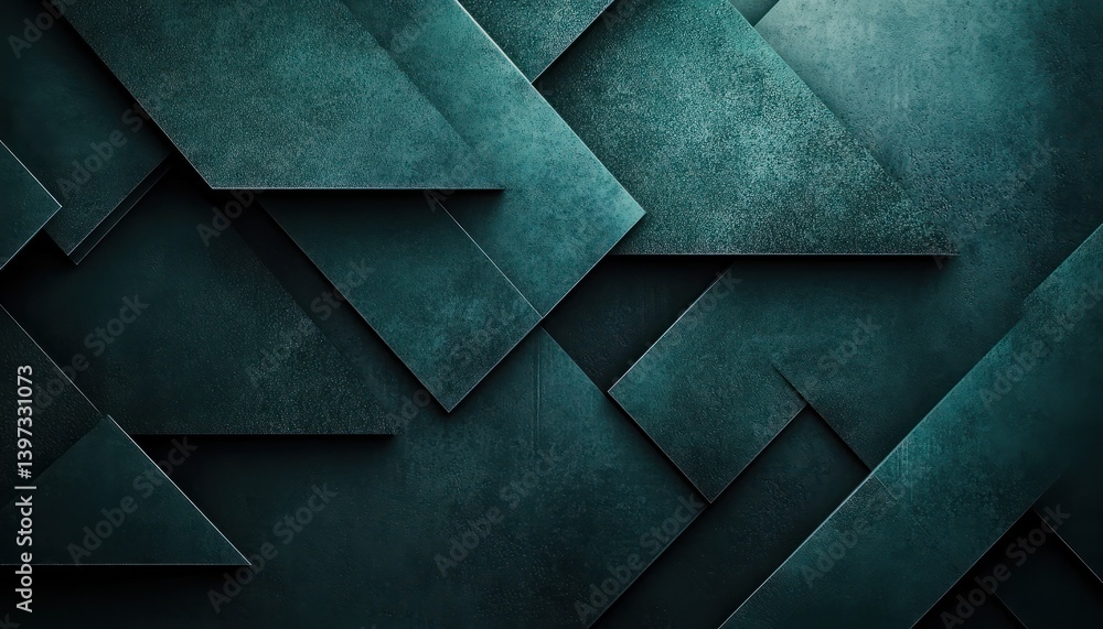 Textured Abstract Background with Geometric Shapes in Teal and Dark Green Tones for Modern Design Projects Textured Abstract Background with Geometric Shapes in Teal and Dark Green Tones for Modern Design Projects