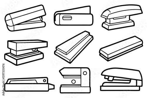 Different types of staplers set