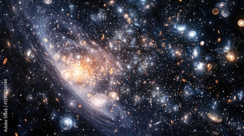 Stunning Cosmic Explosion in Deep Space with Bright Celestial Bodies