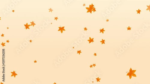 Wallpaper Mural falling autumn leaves on orange background Torontodigital.ca