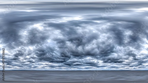 Dramatic HDRI Black Clouds in Sky Panorama for 3D Visualization