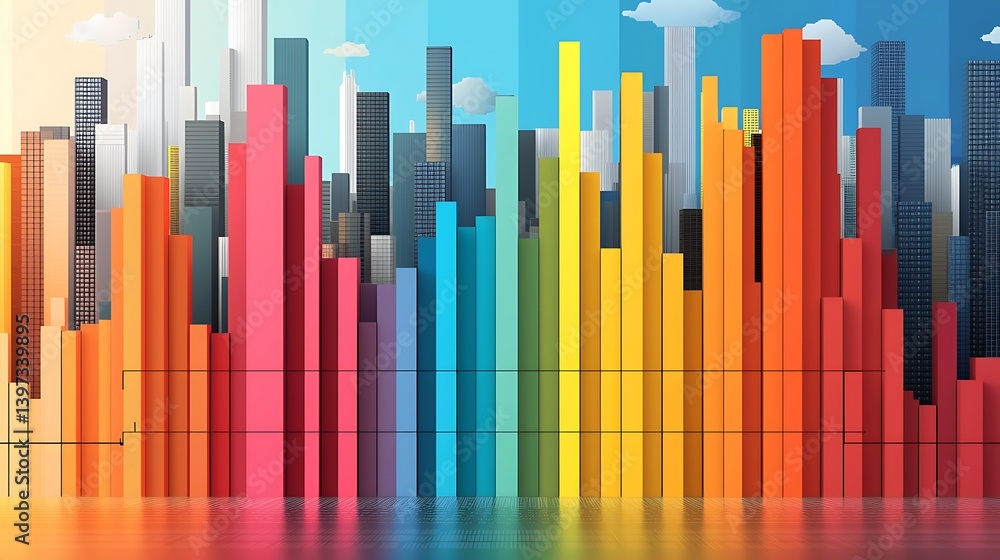 Obraz premium Colorful City Chart