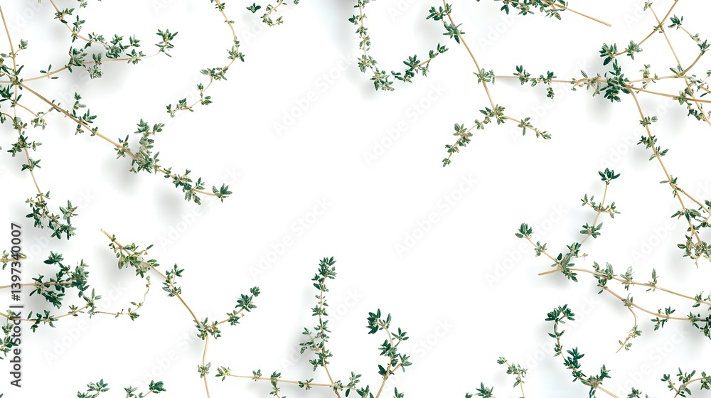 Delicate Watercolour Botanical Frame with Greenery Accents Delicate Watercolour Botanical Frame with Greenery Accents
