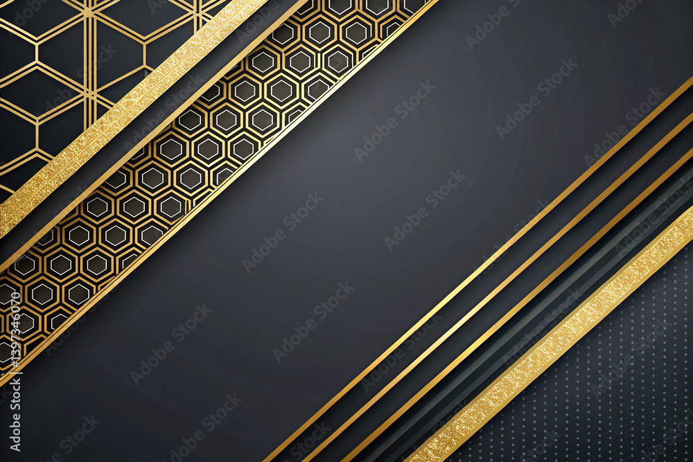 Modern background design with luxury black and gold.
