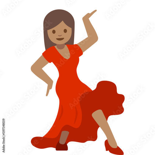 Female Dancer Emoji with Medium Skin Tone
