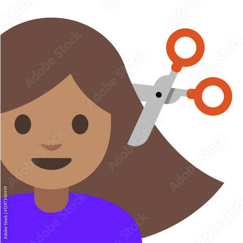 Female Haircut Emoji with Light Brown Skin
